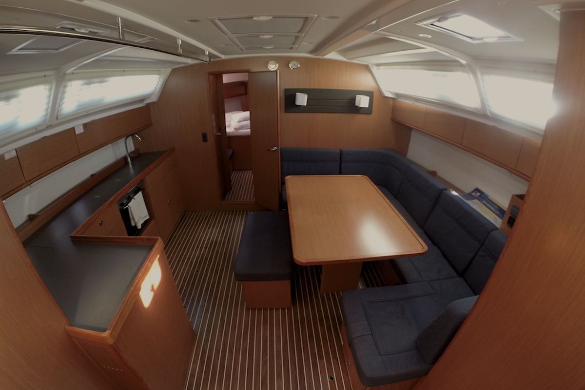 Salon of Eurydika, a Bavaria Cruiser 46 sailboat at Zadar, Croatia