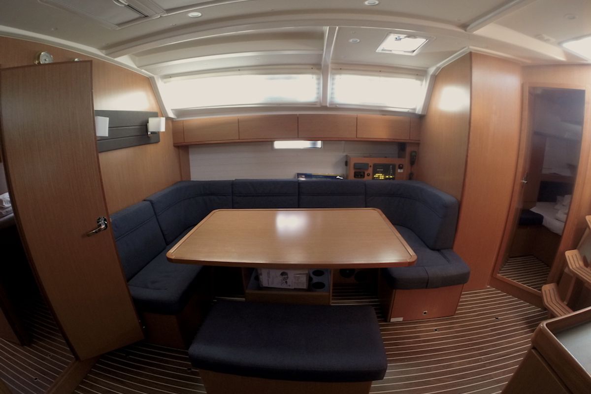 Salon of Eurydika, a Bavaria Cruiser 46 sailboat at Zadar, Croatia