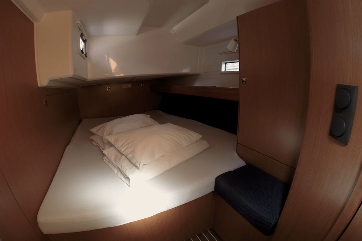 Cabin on Eurydika, a Bavaria Cruiser 46 sailboat at Zadar, Croatia