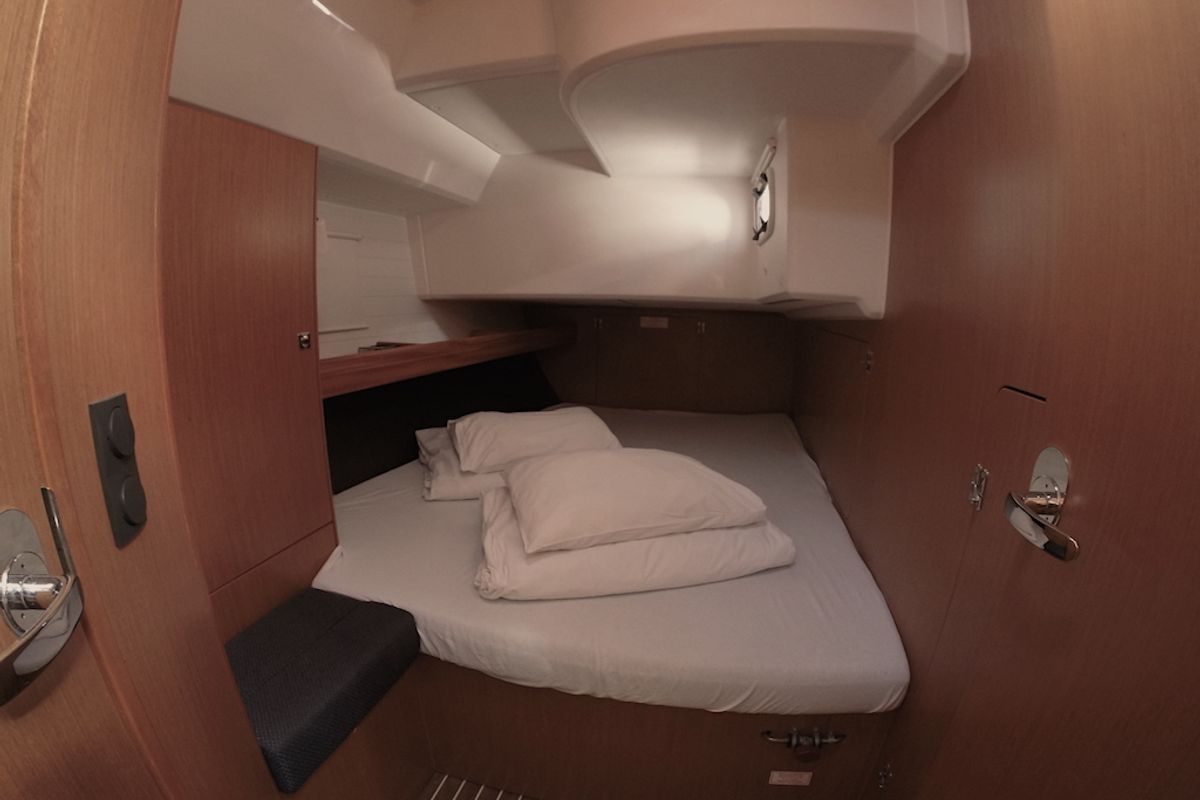 Cabin on Eurydika, a Bavaria Cruiser 46 sailboat at Zadar, Croatia