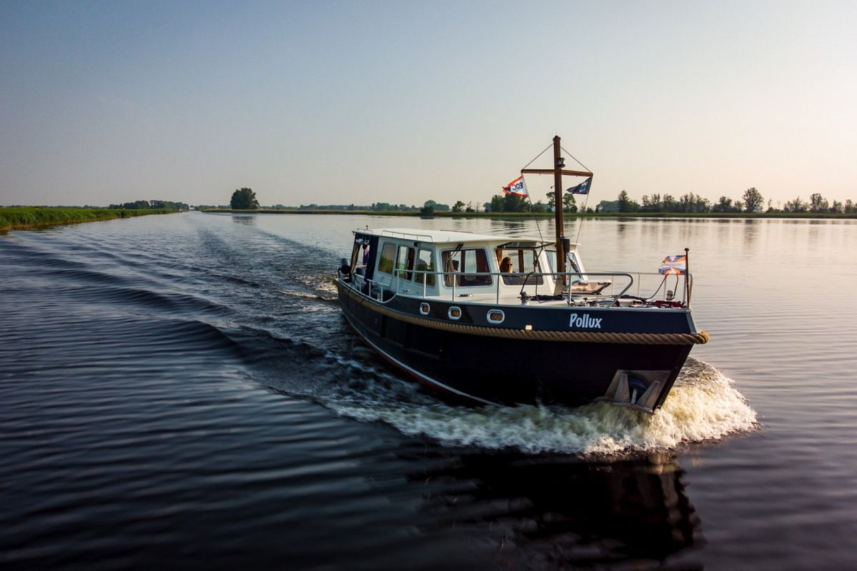 Exterior view of Pollux, a Barkas 1080 motorboat at Heukelum, Netherlands