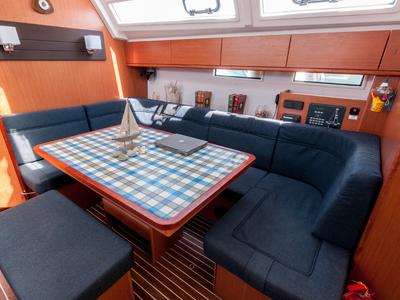 Salon of Ioli, a Bavaria 46 Cruiser sailboat at Athens, Greece