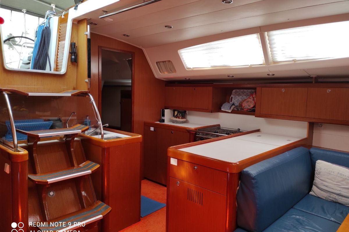 Galley of Valasia, a Beneteau Oceanis 54 sailboat at Municipal Unit of Elefsina, Greece
