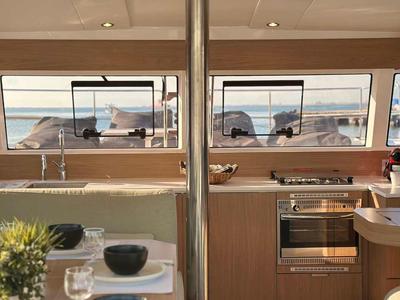 Galley of Northcat 38, a Bali Catsmart catamaran at Preveza, Greece