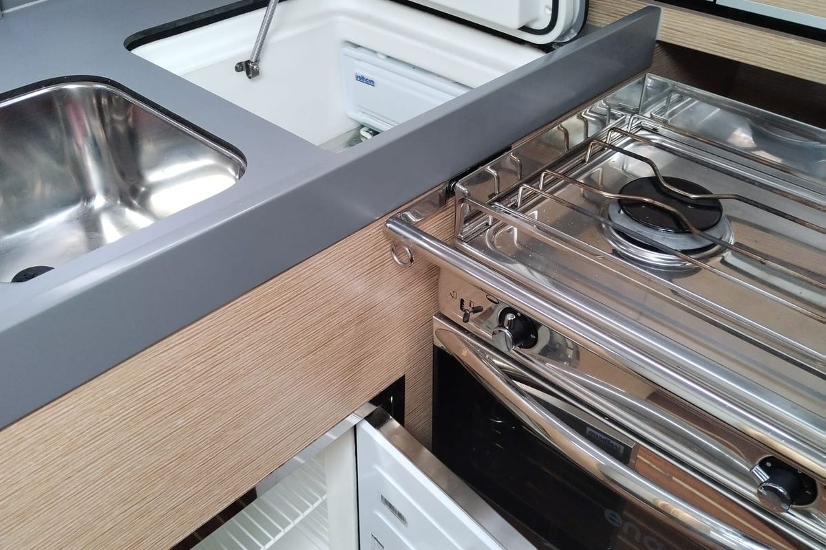 Galley of Aurélie, a Dehler 38 SQ sailboat at Punat, Croatia