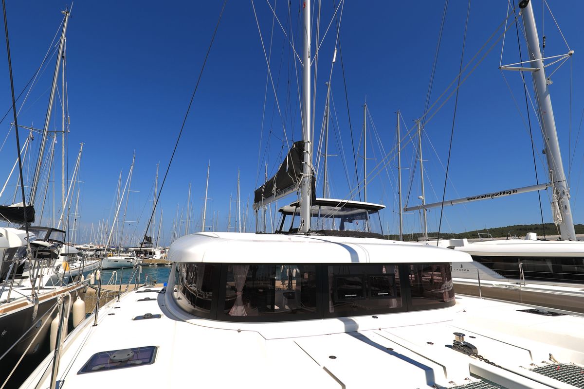 Exterior view of ZEUS, a Lagoon 42 catamaran at Općina Sukošan, Croatia