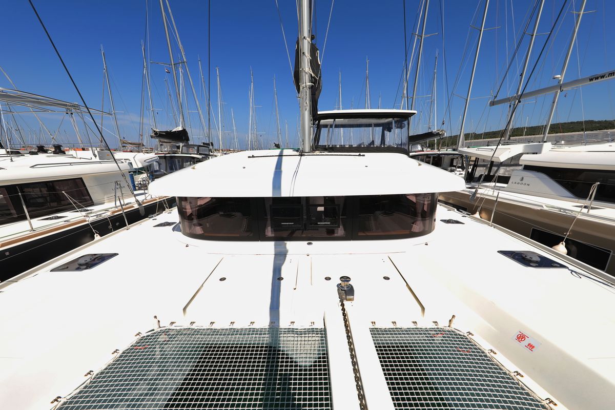 Deck of ZEUS, a Lagoon 42 catamaran at Općina Sukošan, Croatia