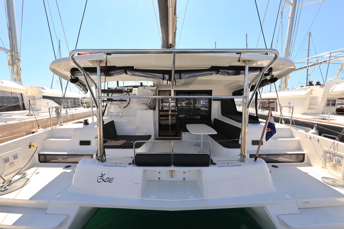 Deck of ZEUS, a Lagoon 42 catamaran at Općina Sukošan, Croatia
