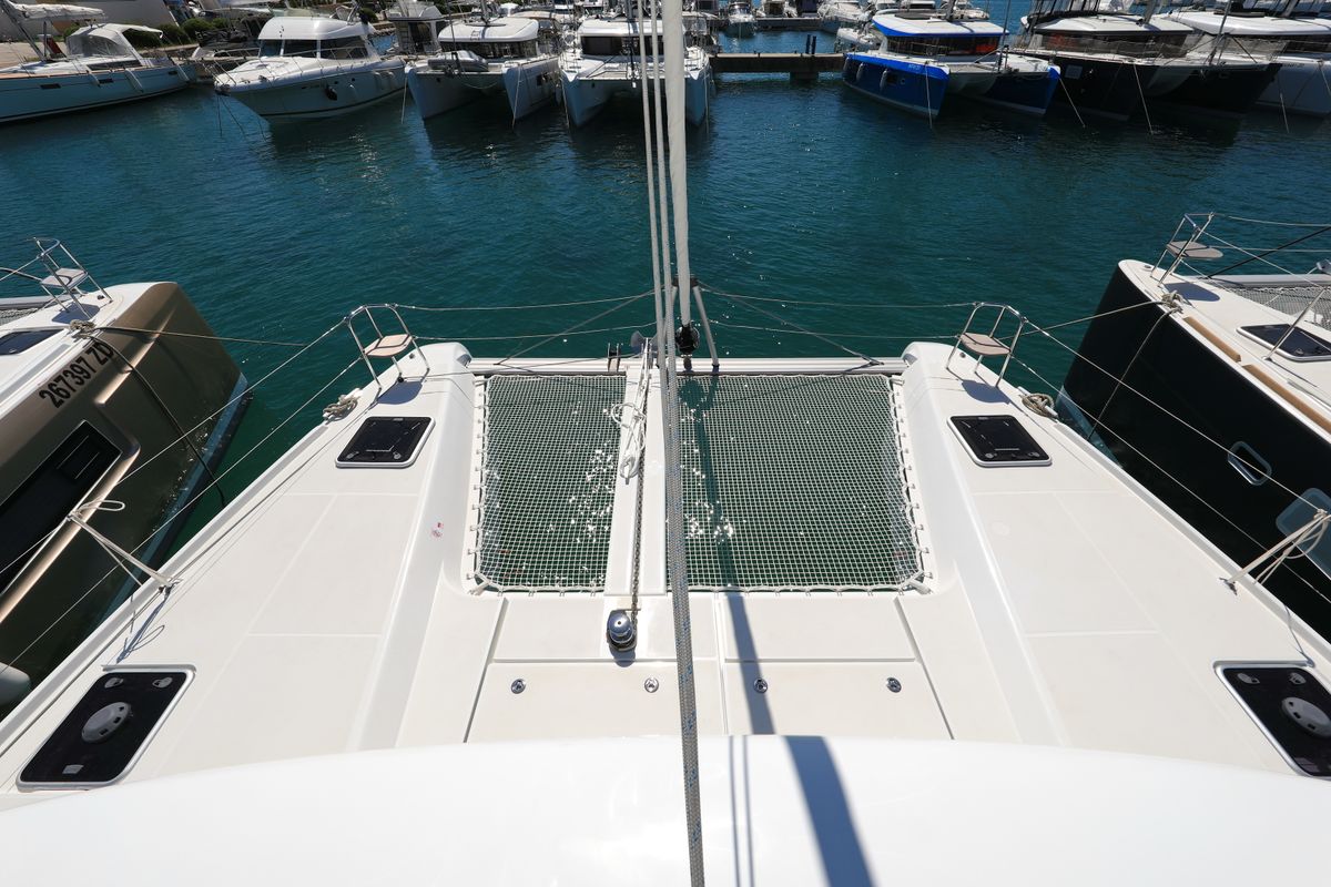 Head on ZEUS, a Lagoon 42 catamaran at Općina Sukošan, Croatia