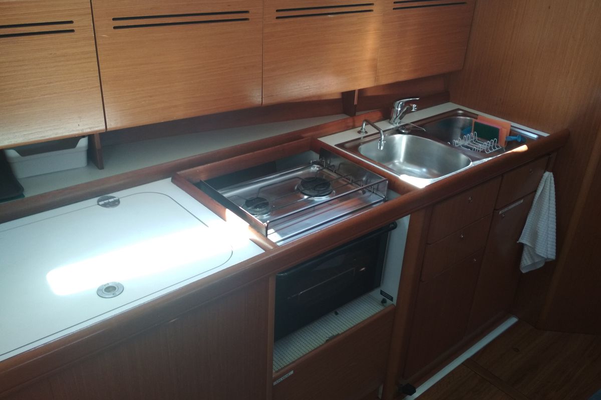 Galley of Barbera, a Beneteau Cyclades 43.4 sailboat at Volos Municipality, Greece