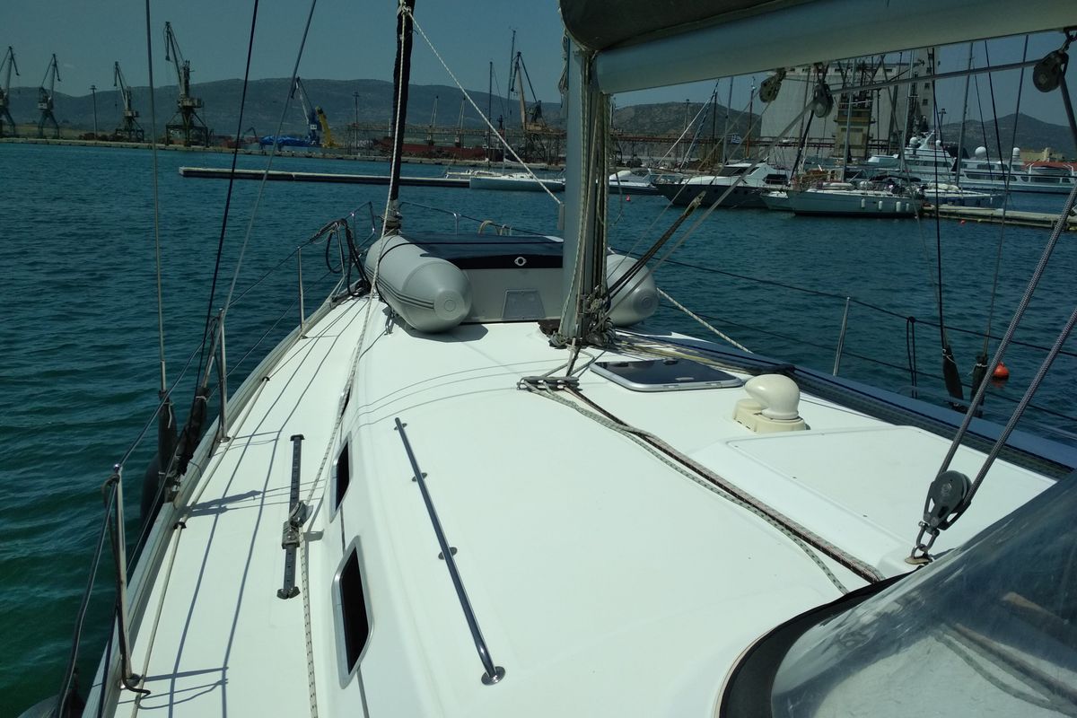 Deck of Barbera, a Beneteau Cyclades 43.4 sailboat at Volos Municipality, Greece