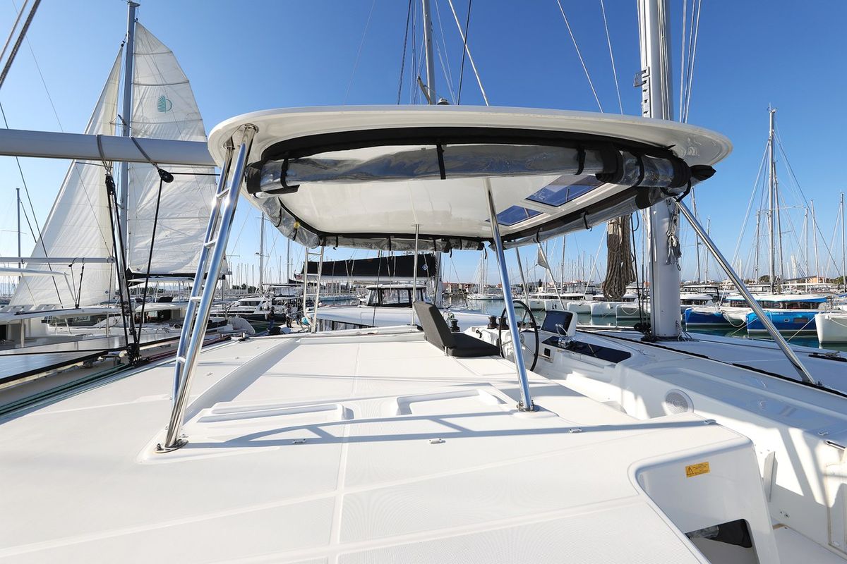Deck of Ship Happens, a Lagoon 46 catamaran at Općina Sukošan, Croatia