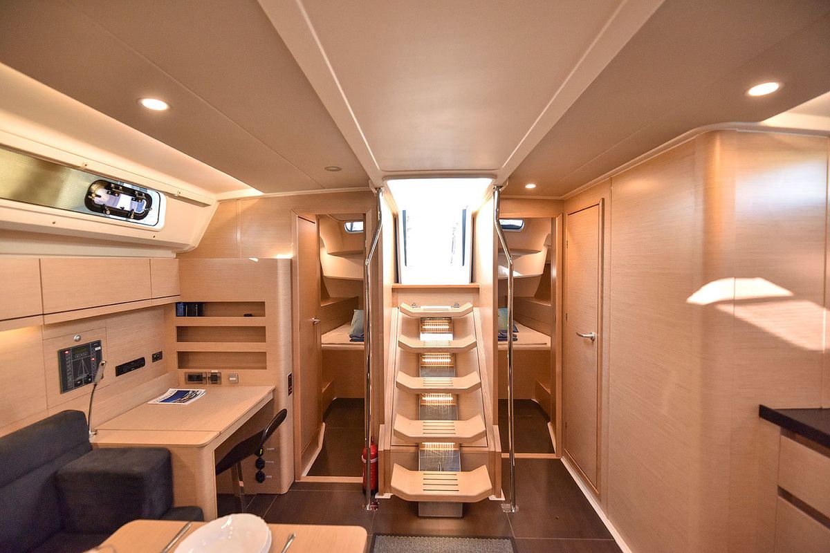 Salon of Hamam, a Hanse Yachts Hanse 508 sailboat at Fethiye, Turkey