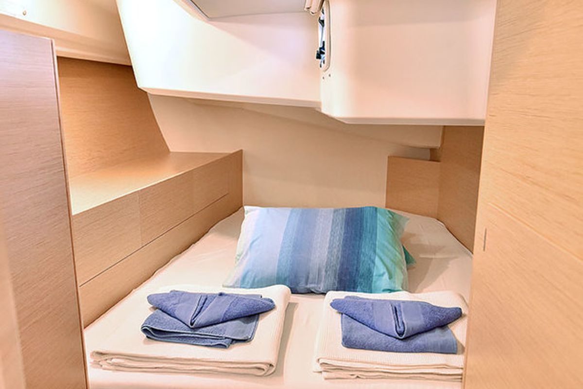 Cabin on Hamam, a Hanse Yachts Hanse 508 sailboat at Fethiye, Turkey
