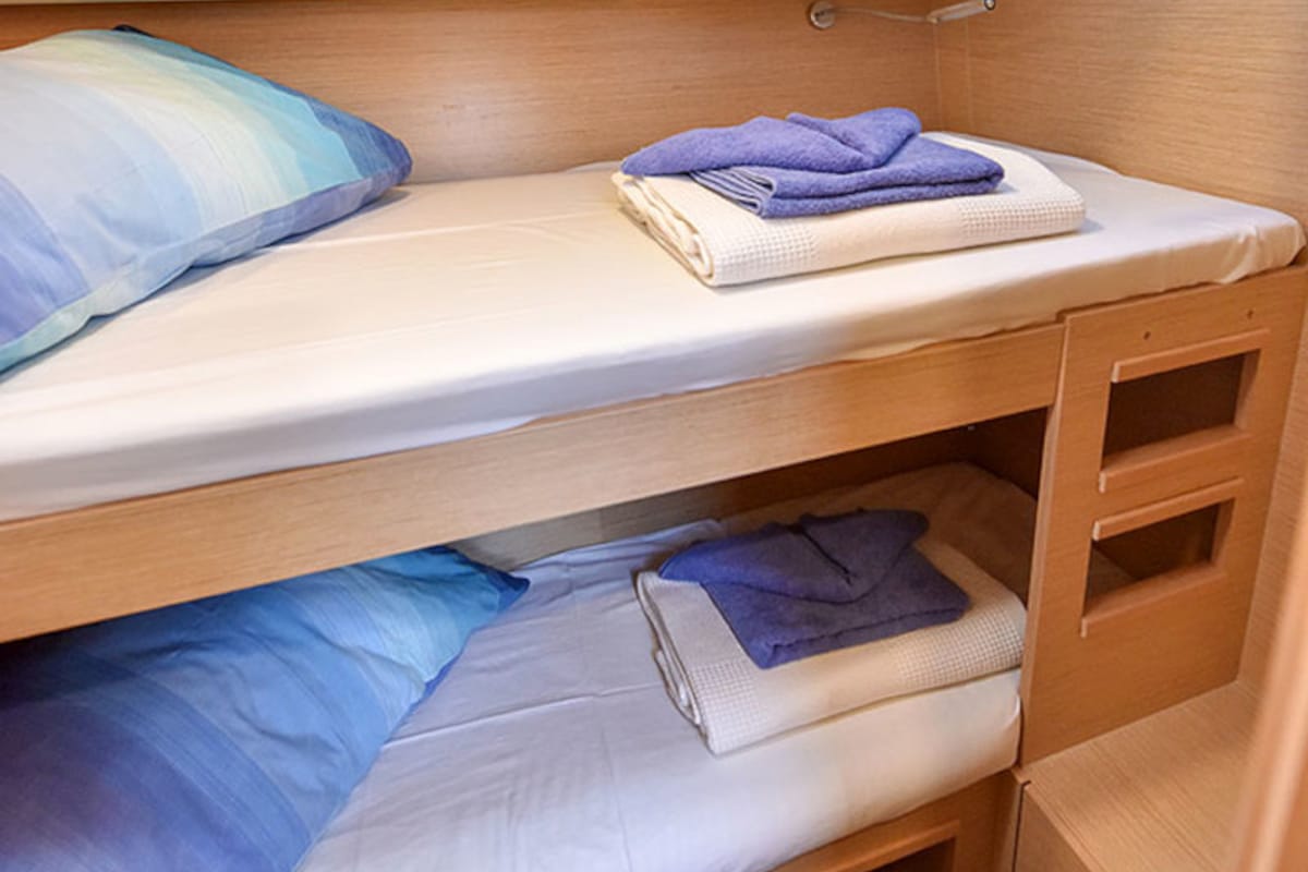 Cabin on Hamam, a Hanse Yachts Hanse 508 sailboat at Fethiye, Turkey