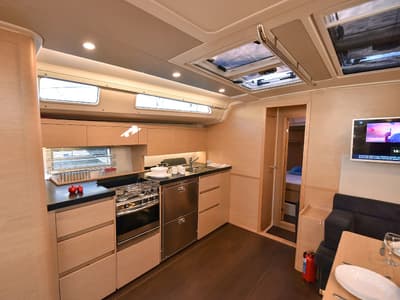 Galley of Hamam, a Hanse Yachts Hanse 508 sailboat at Fethiye, Turkey
