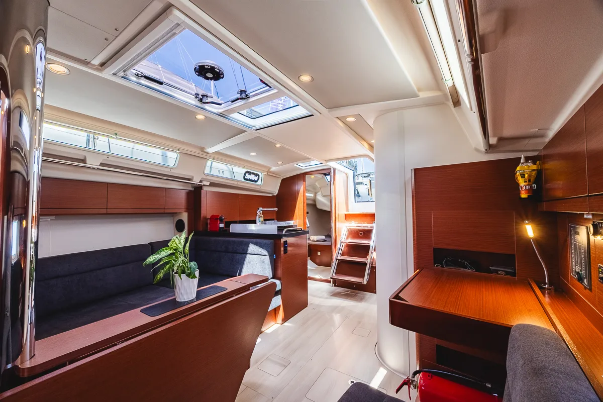 Salon of Dafne, a Hanse Yachts Hanse 418 sailboat at Municipal Unit of Lefkada, Greece