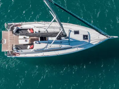 Derminica, a Jeanneau Sun Odyssey 380 sailboat at Neo Klima, Greece