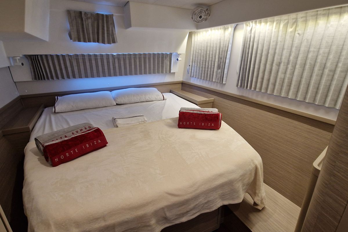 Cabin on Best Elli, a Lagoon 42 catamaran at Sant Antoni de Portmany, Spain