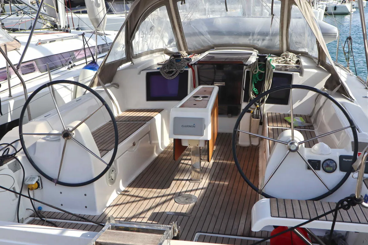 PRINCE FOLEGANDROS, a Dufour Dufour 382 Grand Large sailboat at Athens, Greece