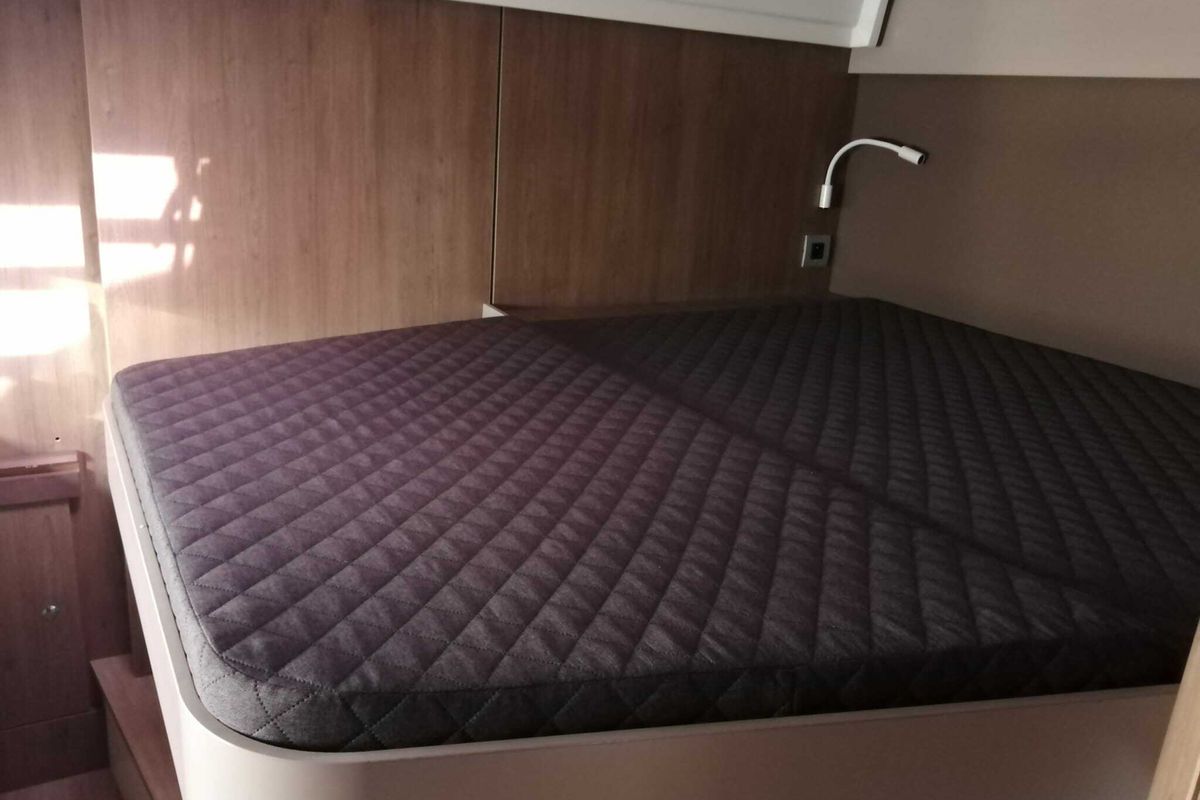 Cabin on Capriccioli, a Bali Catspace catamaran at Cagliari, Italy