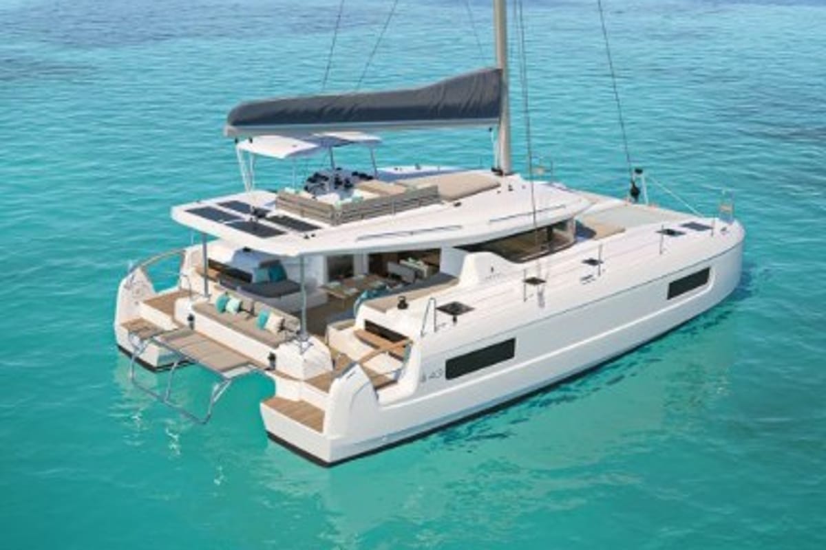 Exterior view of Niko, a Lagoon 43 - 3 + 1 cab. OW catamaran at Općina Sukošan, Croatia