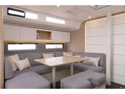 Salon of Asteria, a Dufour 41 sailboat at Castellammare di Stabia, Italy
