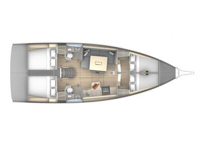 Floor plan of Asteria, a Dufour 41 sailboat at Castellammare di Stabia, Italy