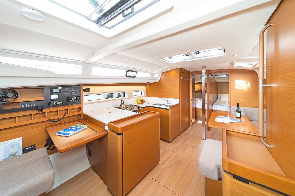 Galley of Esperos, a Jeanneau Sun Odyssey 440 sailboat at Volos Municipality, Greece