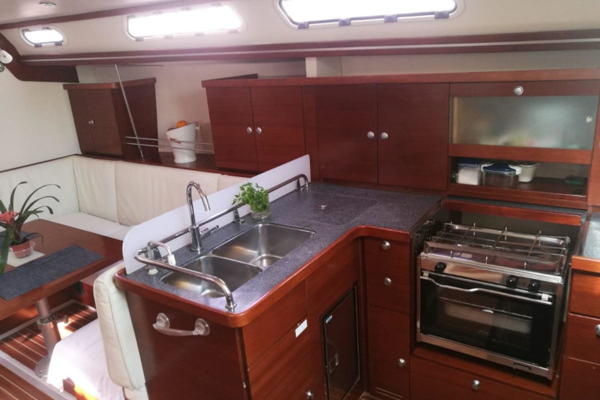 Galley of Sensei, a Hanse Yachts Hanse 400e sailboat at Puntone di Scarlino, Italy
