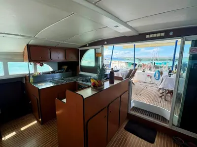 Galley of Charcot, a Lagoon 570 catamaran at San Blas, Panama