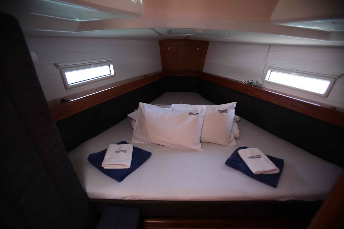 Cabin on Rebel Rebel, a Bavaria Cruiser 41S sailboat at Pirovac, Croatia