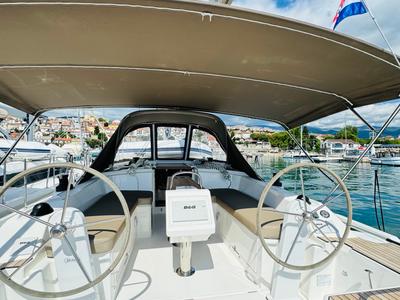 Cabin on Valhalla, a Bavaria C38 sailboat at Novi Vinodolski, Croatia