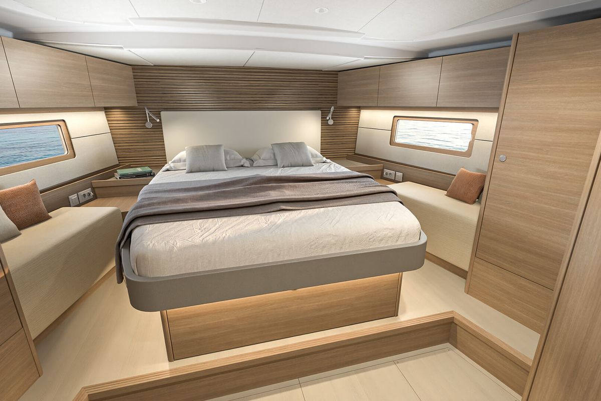 Cabin on Kos 52.1, a Beneteau Oceanis 52 sailboat at Athens, Greece