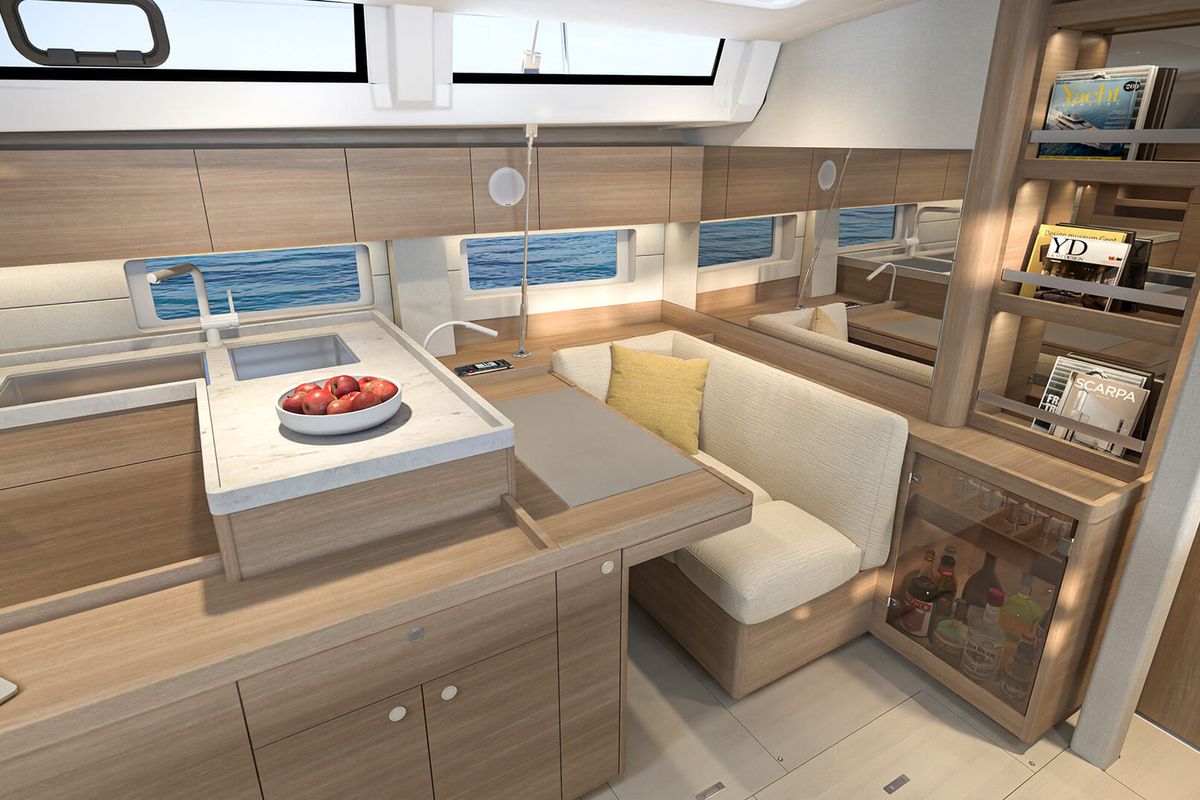 Galley of Kos 52.1, a Beneteau Oceanis 52 sailboat at Athens, Greece