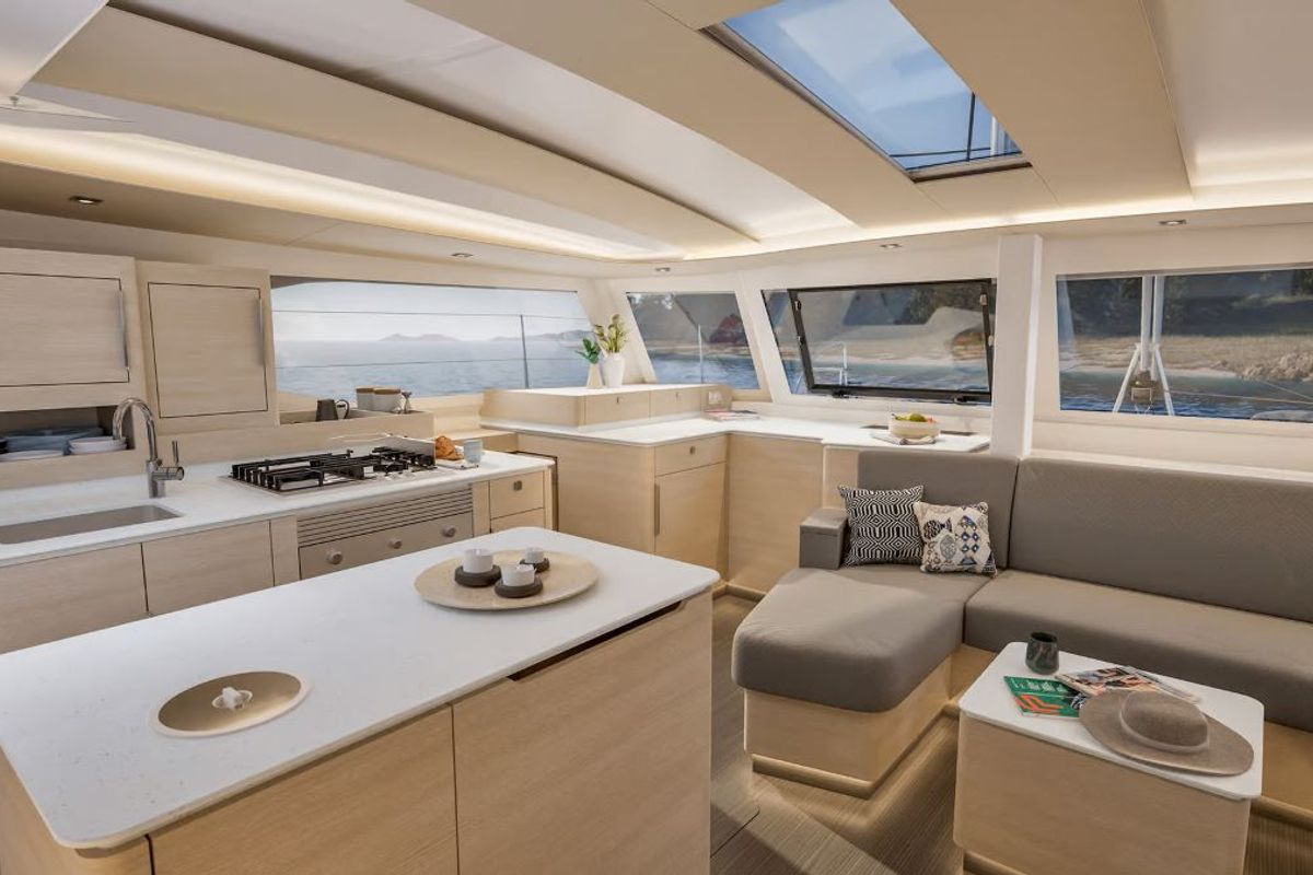 Galley of Scarlet Ibis II, a Fountaine Pajot FP 44 Maestro catamaran at Road Town, British Virgin Islands