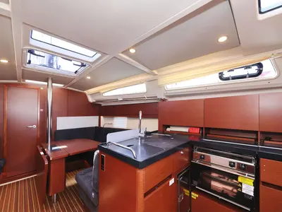 Galley of Whisper, a Hanse Yachts Hanse 388 sailboat at Grad Biograd na Moru, Croatia