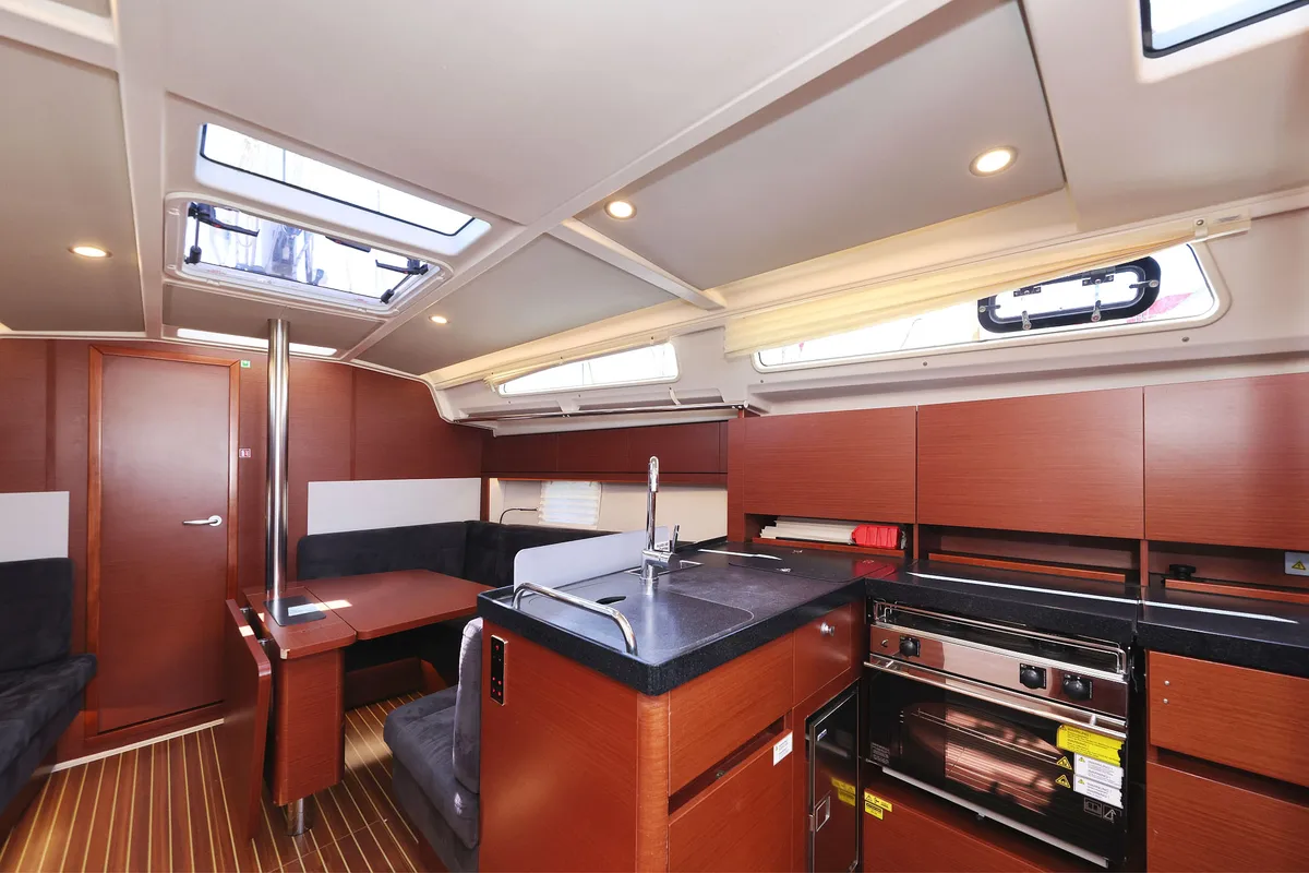 Galley of Whisper, a Hanse Yachts Hanse 388 sailboat at Grad Biograd na Moru, Croatia