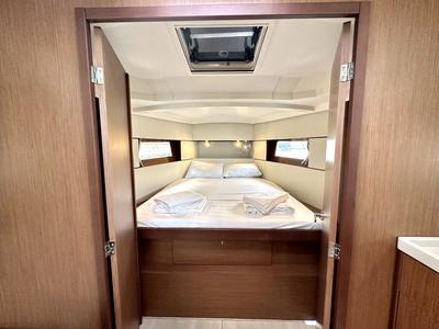 Cabin on Sail Lyra, a Beneteau Oceanis 38.1 sailboat at Marmaris, Turkey