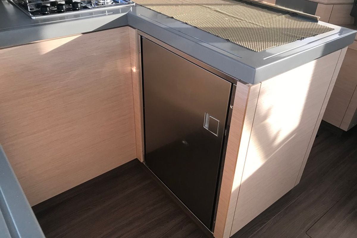 Galley of Bonita, a Fountaine Pajot Astrea 42 catamaran at Fethiye, Turkey