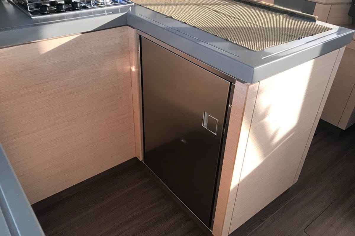 Galley of Bonita, a Fountaine Pajot Astrea 42 catamaran at Fethiye, Turkey