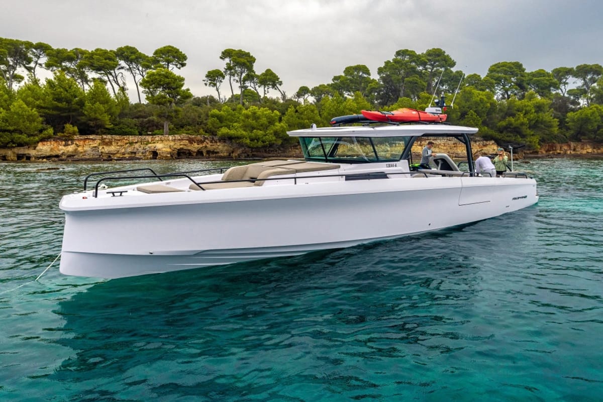 Exterior view of Niko, a Axopar 45 Cross Top yacht at Seget Donji, Croatia
