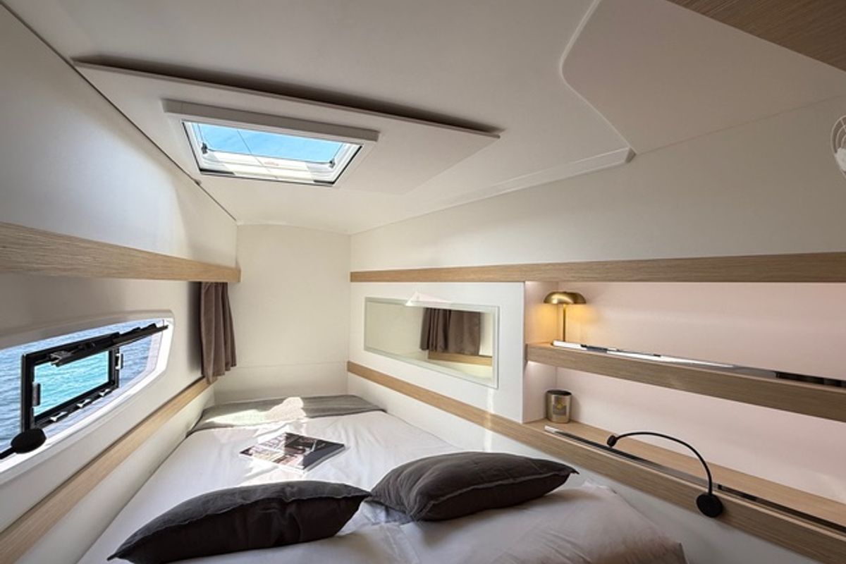 Cabin on ATLANT, a Fountaine Pajot Isla 40 catamaran at Sant Antoni de Portmany, Spain
