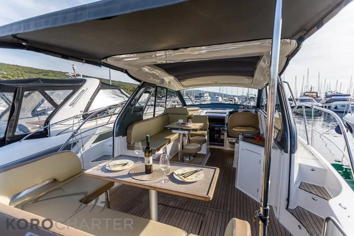 Nightlife, a Bavaria S36 Open yacht at Punat, Croatia