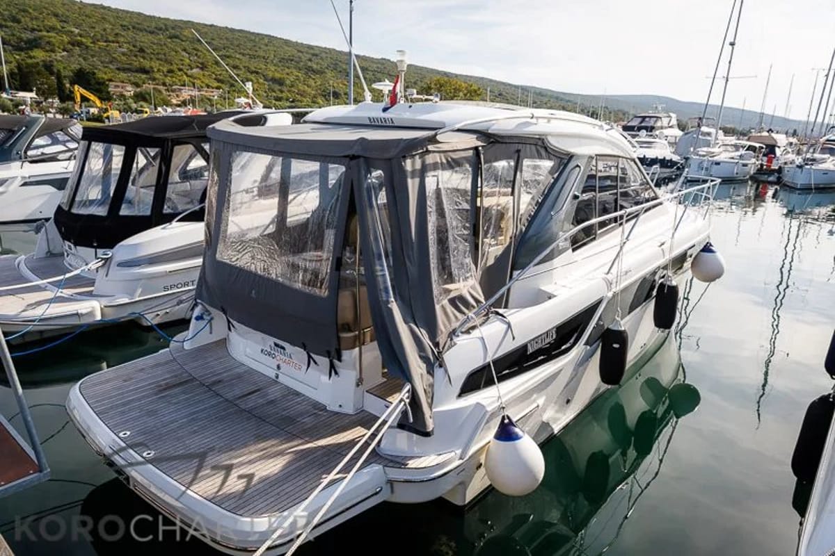 Nightlife, a Bavaria S36 Open yacht at Punat, Croatia