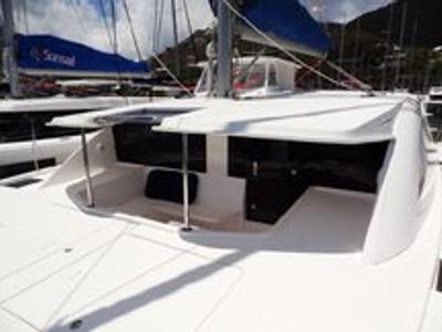 Deck of Southern Cross, a Leopard 48 catamaran at Stock Island, United States