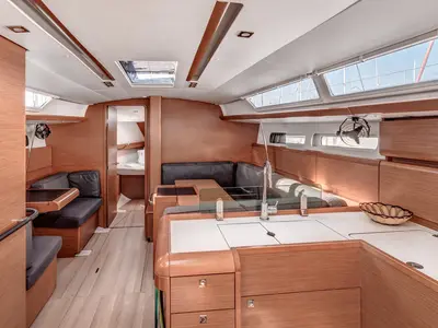 Galley of Pellini, a Jeanneau Sun Odyssey 419 sailboat at Municipal Unit of Palairos, Greece