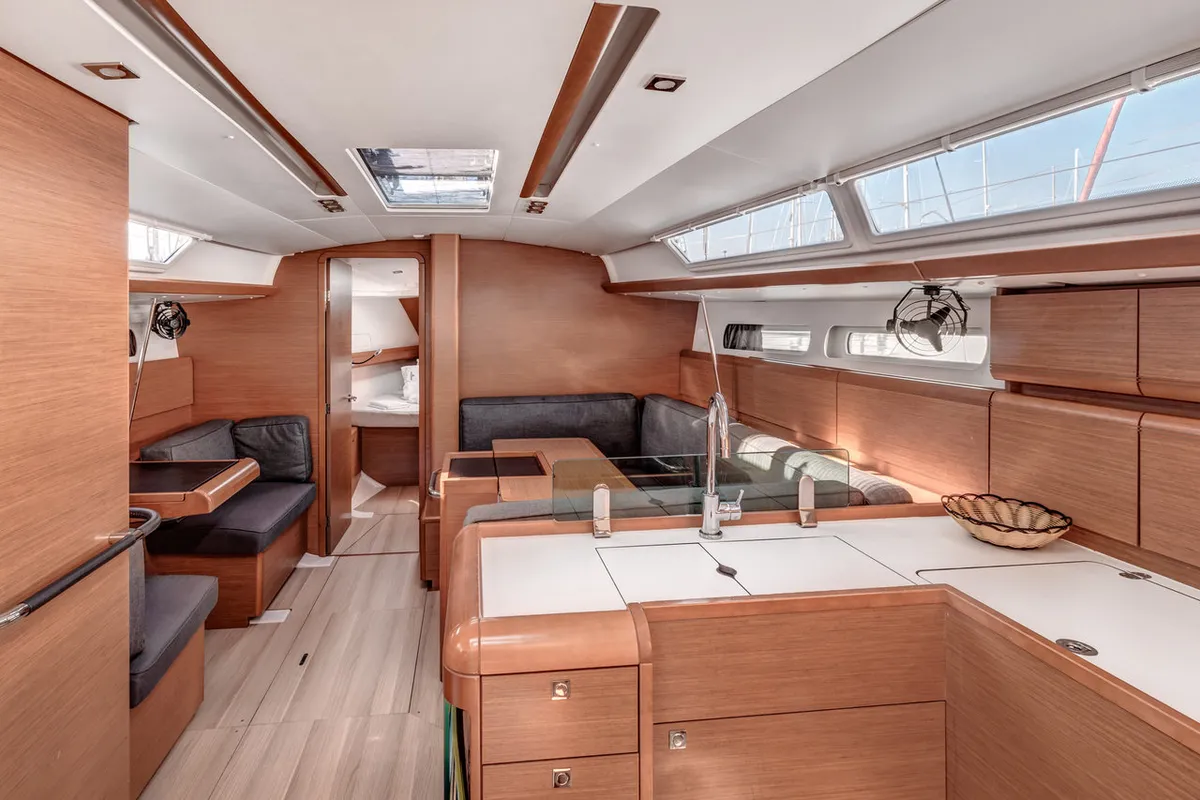 Galley of Pellini, a Jeanneau Sun Odyssey 419 sailboat at Municipal Unit of Palairos, Greece