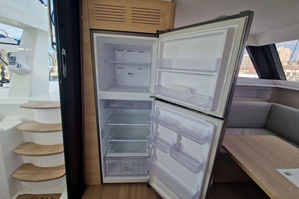 Galley of WENNY, a Aventura Catamarans Aventura 37 catamaran at Sant Antoni de Portmany, Spain