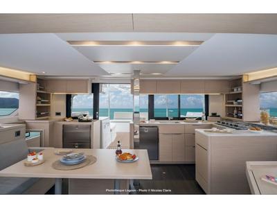 Galley of Barchetta VI, a Lagoon 46 catamaran at Piraeus, Greece